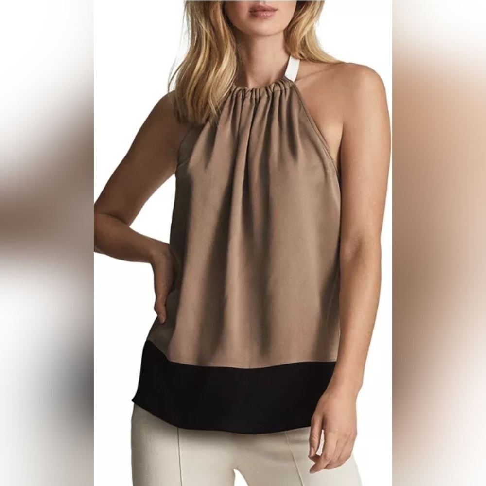 NWT REISS Faye Halter Drape Back Top Size 0